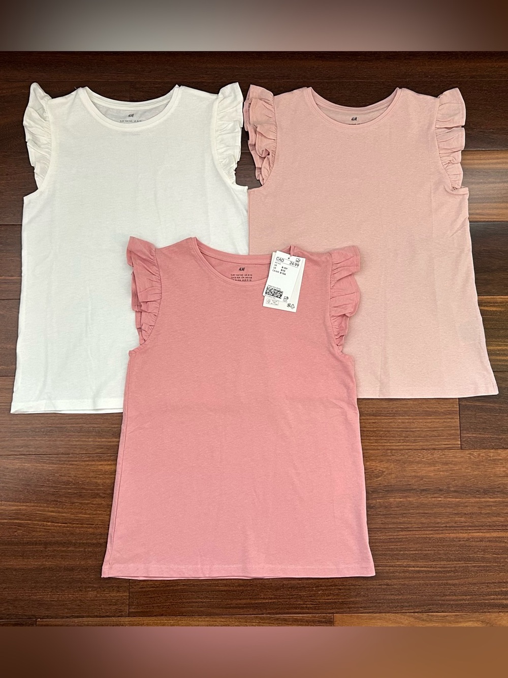 H&M Girls' Flutter-Sleeve Shirt Set